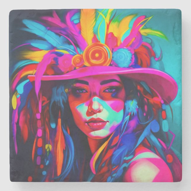 Posavasos De Piedra Vibrant Muse (Anverso)