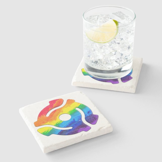 Posavasos De Piedra Vibrante de adaptador de registro de 45 RPM de plá (Lateral)