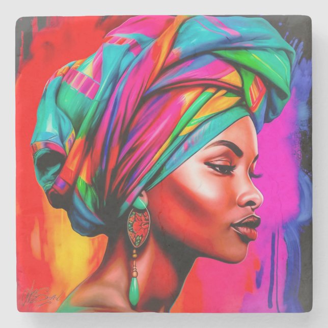 Posavasos De Piedra Vibrante serie de belleza 1 (Anverso)