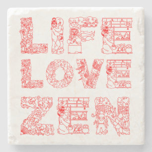 Posavasos De Piedra Vida, amor, zen