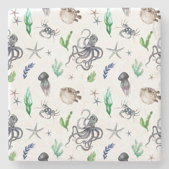 POSAVASOS DE PIEDRA VIDA DEL MAR (Anverso)