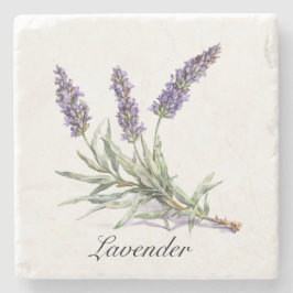 Posavasos De Piedra Vida herbal: Lavanda, personalizable