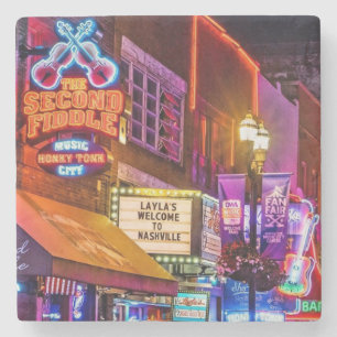 Posavasos De Piedra Vida nocturna en el centro de Nashville Tennessee