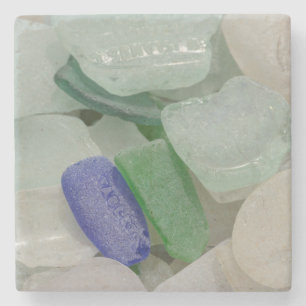 Posavasos De Piedra Vidrio de playa pálido