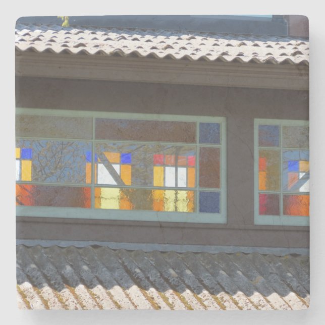 Posavasos De Piedra Vidrio Manchado de Tabernáculo - Viñedo de Martha (Anverso)