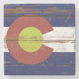 Posavasos De Piedra Vieja bandera del estado de Colorado