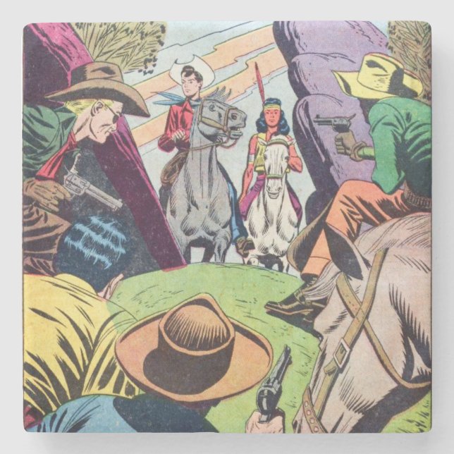 Posavasos De Piedra Vieja escena del libro de historietas del viejo oe (Anverso)