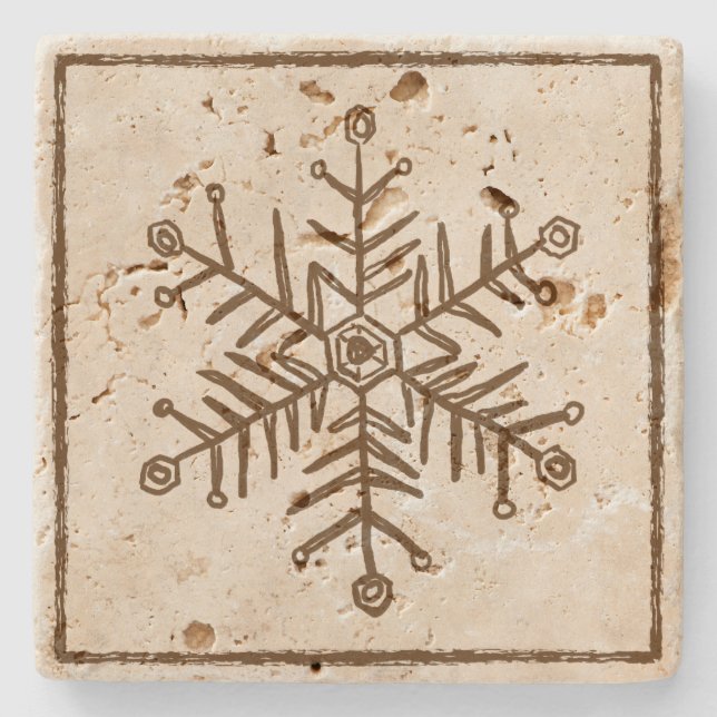 Posavasos De Piedra Viejo copo de nieve ruso (Anverso)