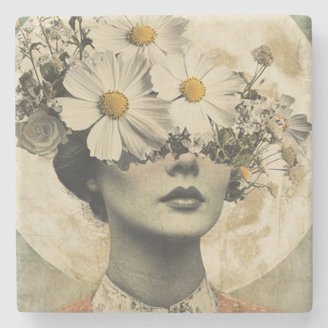 Posavasos De Piedra Viejo Moonlit - Boho Vintage Elegance (Anverso)