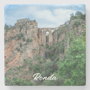 Posavasos De Piedra Viejo puente histórico en Ronda, España