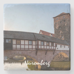 Posavasos De Piedra Viejo puente medieval en Nuremberg, Alemania