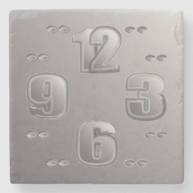 Posavasos De Piedra viendo el reloj (Anverso)