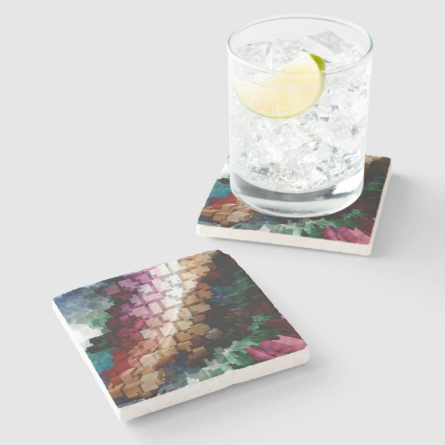 Posavasos De Piedra Viento oscuro centrado en el cubo (Lateral)