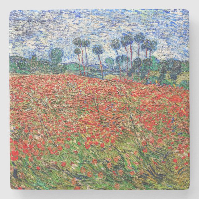Posavasos De Piedra Vincent van Gogh - Campo de amapola (Anverso)