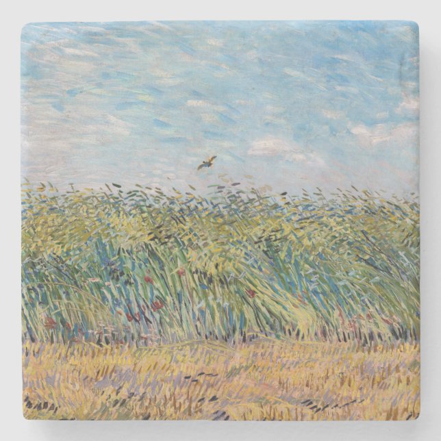 Posavasos De Piedra Vincent van Gogh - Campo de Trigo con un Lark (Anverso)