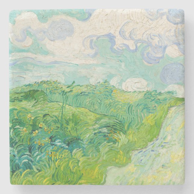 Posavasos De Piedra Vincent van Gogh - Campo de Trigo Verde, Auvers (Anverso)