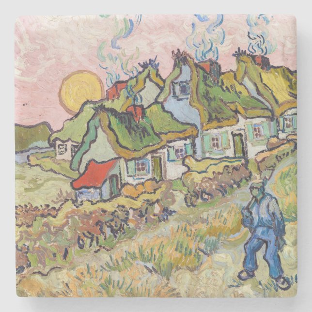 Posavasos De Piedra Vincent van Gogh - Casas y Figura (Anverso)