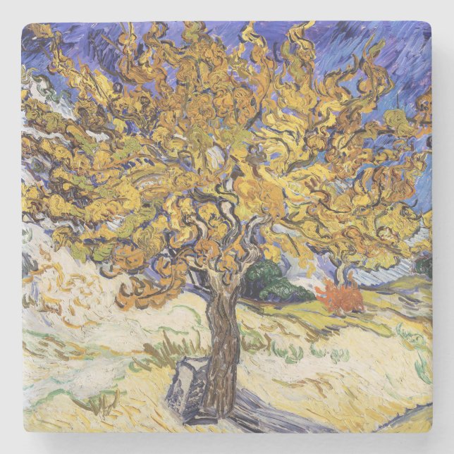 Posavasos De Piedra Vincent van Gogh - El árbol de las moras (Anverso)