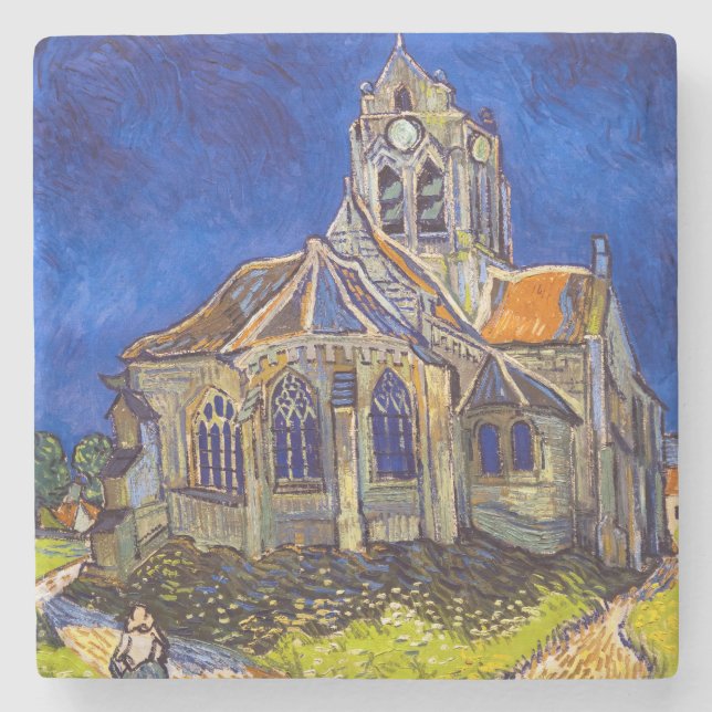 Posavasos De Piedra Vincent van Gogh - La Iglesia de Auvers (Anverso)