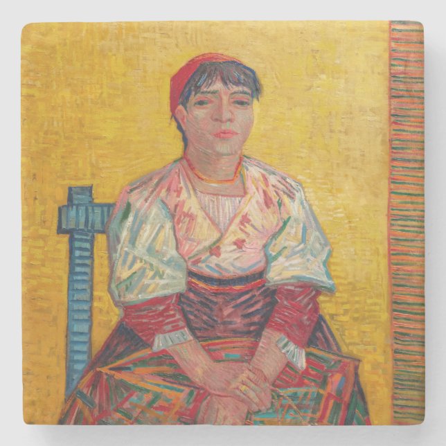 Posavasos De Piedra Vincent Van Gogh - La mujer italiana (Anverso)