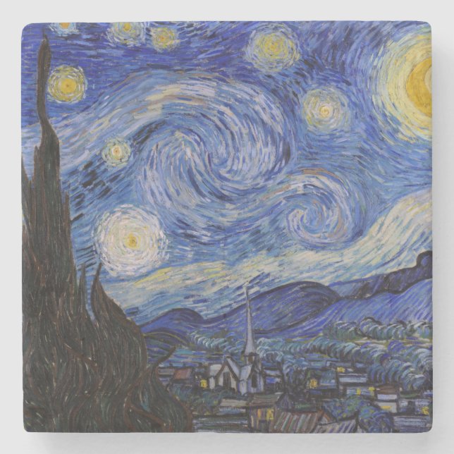 Posavasos De Piedra Vincent Van Gogh - La noche estrellada (Anverso)