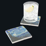 Posavasos De Piedra Vincent Van Gogh La Noche Starry<br><div class="desc">Vincent Van Gogh es el detalle nocturno estrellado</div>