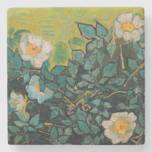 Posavasos De Piedra Vincent Van Gogh Rosas salvajes vintage de arte fl