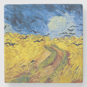 Posavasos De Piedra Vincent van Gogh - Wheatfield con cuervos