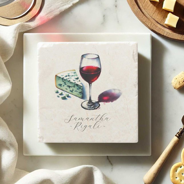 Posavasos De Piedra Viñedo de Favores Personalizados (Personalized wine lovers coasters for gift basket ideas by Victoria Grigaliunas of Do Tell A Belle)
