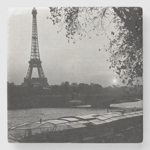 Posavasos De Piedra Viñeta Francia París Torre Eiffel atardecer