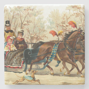 Posavasos De Piedra Viñeta navideña