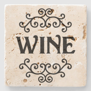 Posavasos De Piedra Vino con escroto - escayola de piedra