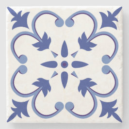 Posavasos De Piedra Vino de índigo Petal