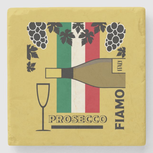 Posavasos De Piedra Vino espumoso de Prosecco (Anverso)