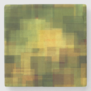 Posavasos De Piedra vintage 2 geométricos abstractos coloridos del