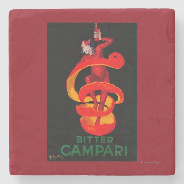 Posavasos De Piedra Vintage amargo PosterEurope de Campari (Anverso)