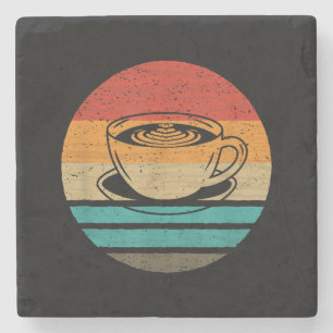Posavasos De Piedra Vintage de estilo retro del café