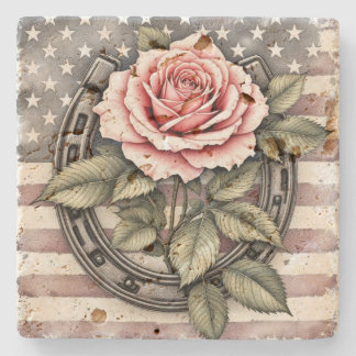 Posavasos De Piedra Vintage Floral Horseshoe Stone Coaster 