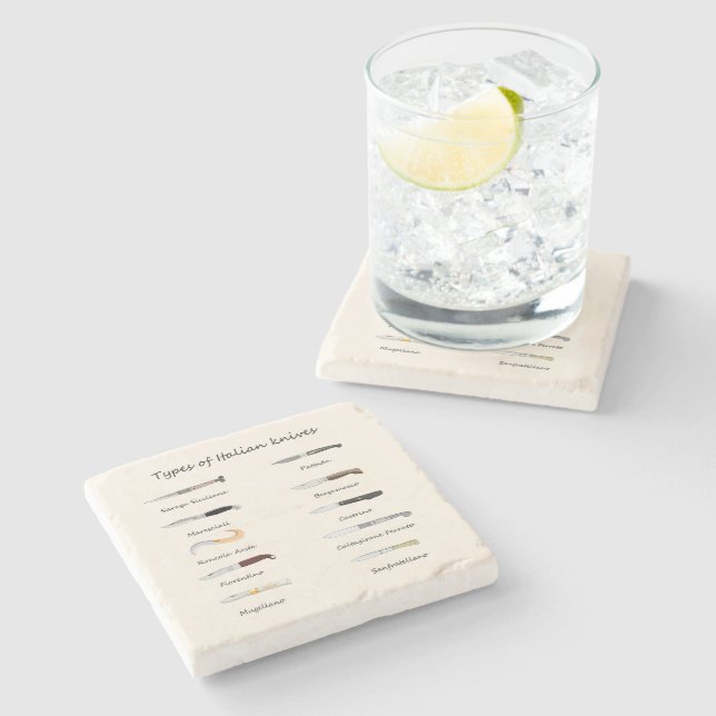 Posavasos De Piedra Vintage Italian Knives Pattern  (Lateral)