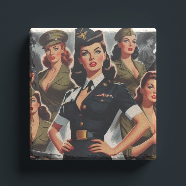 Posavasos De Piedra Vintage Military Pin-up (Subido por el creador)