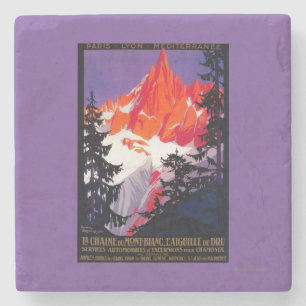 Posavasos De Piedra Vintage PosterEurope de Chaine De Mont Blanc del