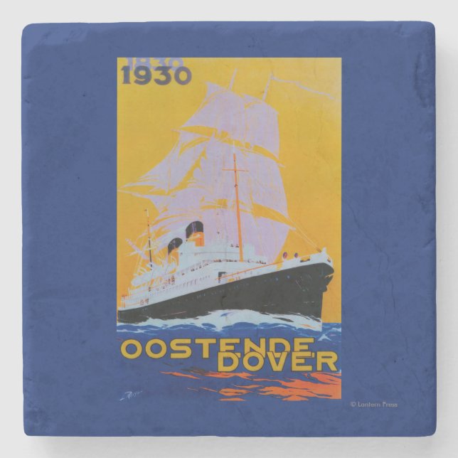 Posavasos De Piedra Vintage PosterEurope de Oostende Dover (Anverso)