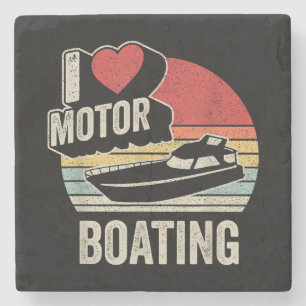 Posavasos De Piedra Vintage Retro Me Encanta El Motor De Barco Diverti