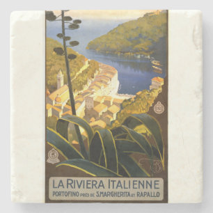 Posavasos De Piedra Vintage Riviera Poster Italia