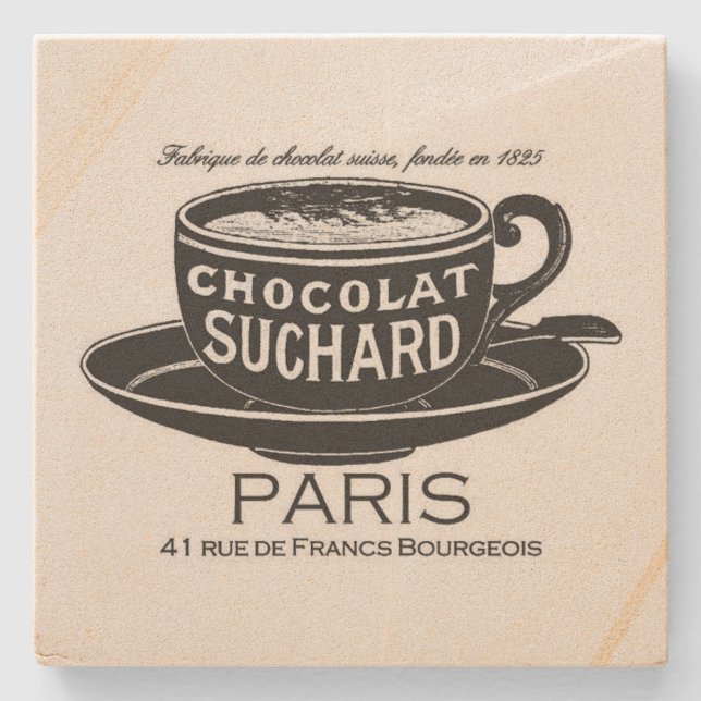 Posavasos De Piedra Vintage Suchard Chocolat Ad Square (Anverso)
