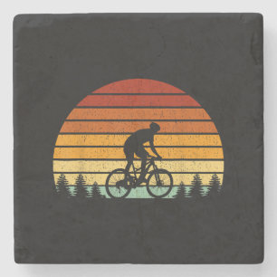 Posavasos De Piedra Vintage Sunset Mountain Biking Gift Para La Montañ