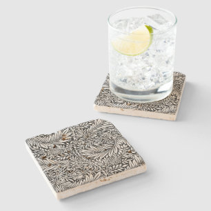 Posavasos De Piedra Vintage William Morris Larkspur Botánico Negro