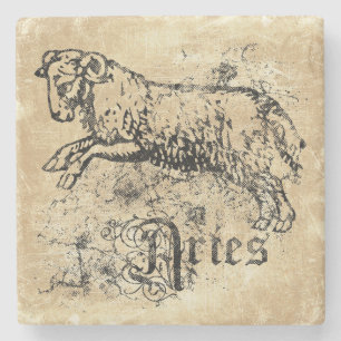 Posavasos De Piedra Vintage Zodiac Aries