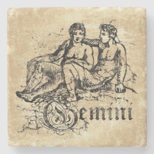 Posavasos De Piedra Vintage Zodiac Gemini