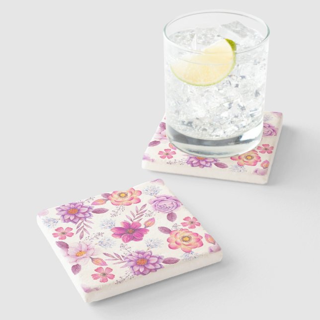 Posavasos De Piedra Violet rosa (Lateral)